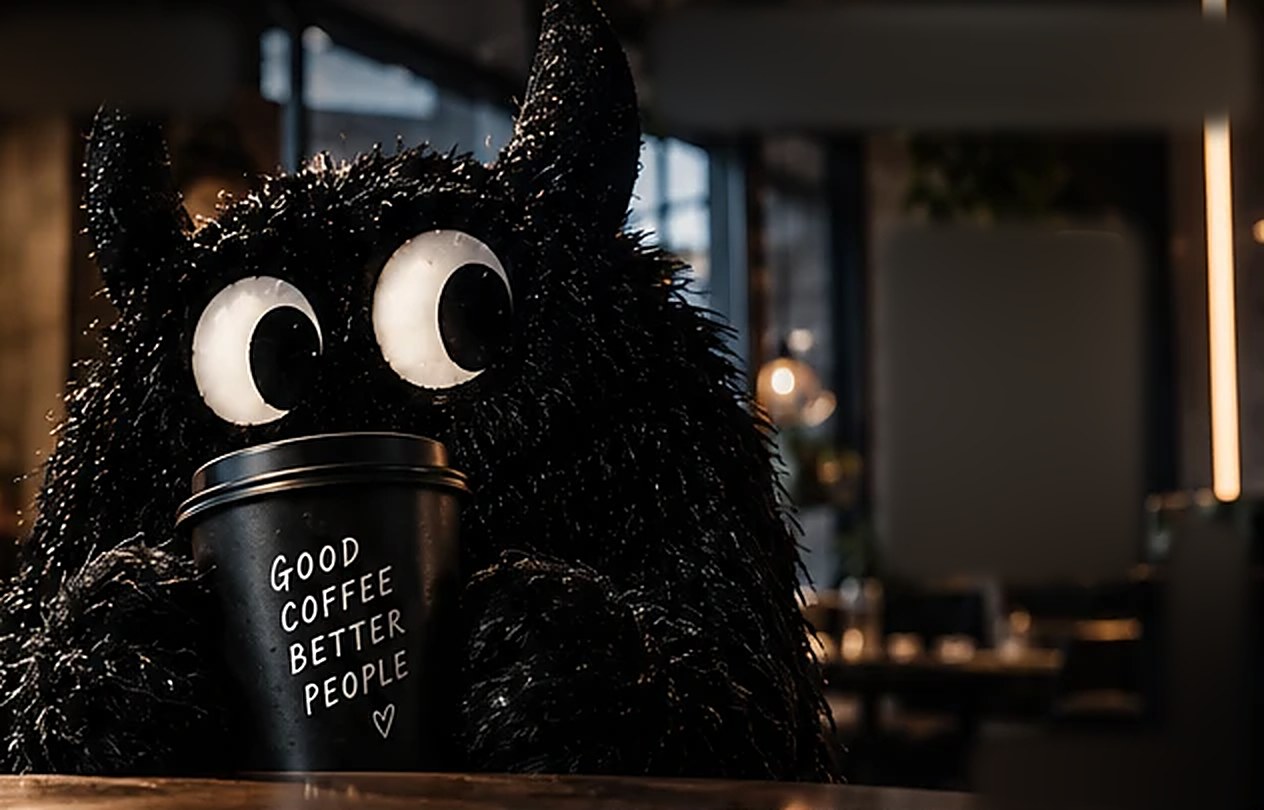 Монстр с фирменным стаканом Monster Coffee